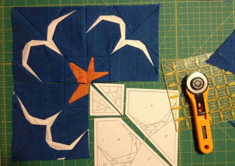 A night's progress. Only one more square to go!