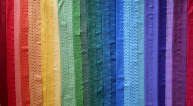 Work in Progress: Rainbow Jellyroll Quilt