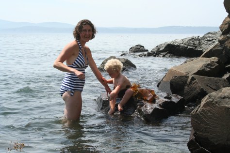 Swimming in the ocean in Maine