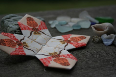 Beach rainy day sewing patchwork of the crosses