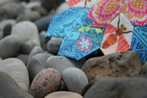 paper piecing wip on the rocks