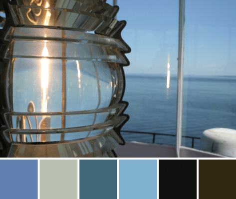 owls head lighthouse light color palette