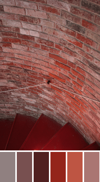 red brick lighthouse stairs color palette