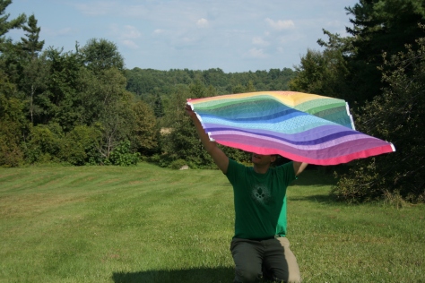 rainbow quilt top windy outtake