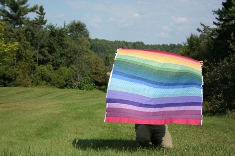 rainbow quilt top windy outtake