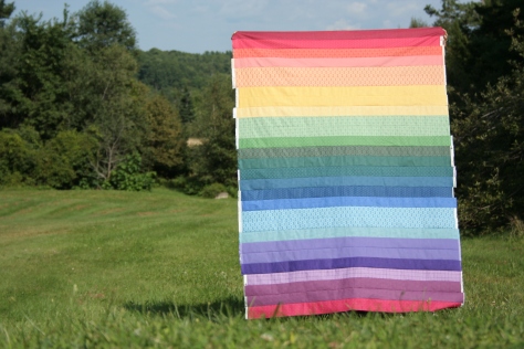 rainbow jellyroll quilt
