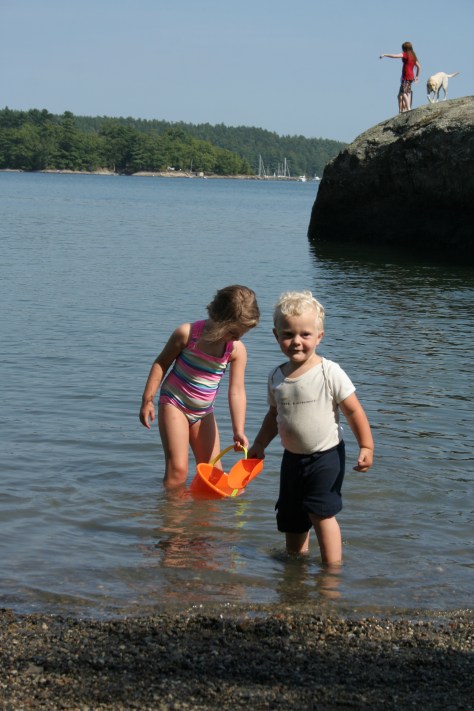 Swimming in the harbor at Blue Hill Park.