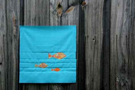 fishies foundation paper piecing quilt panel 