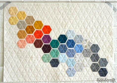 modern handcraft modern hexies quilt