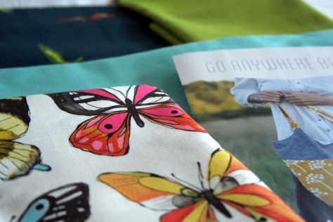 butterfly fabric for my first bag