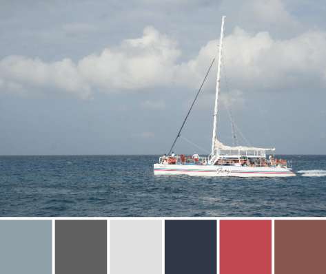 catamaran sail boat color palette
