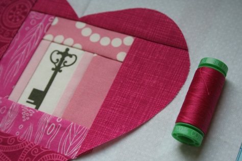 Key to my Heart paper piecing and applique tutorial aurifil