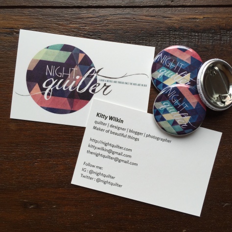 business cards and pin back buttons