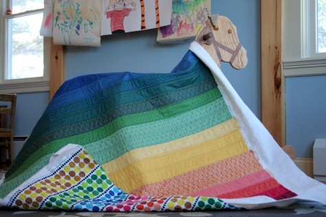 rainbow jellyroll quilt