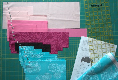 hazel hedgehog and numbered pins for organizing cut quilt pieces