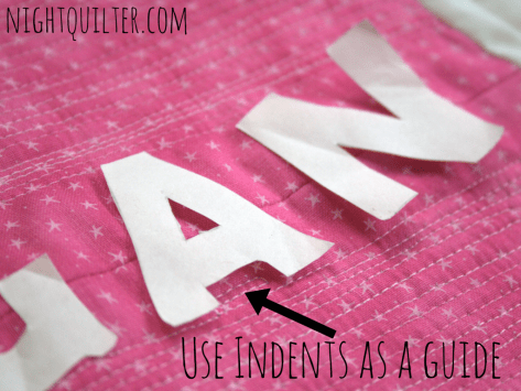 relief quilting words tutorial