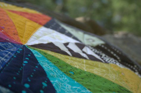 Alison Glass Prismatic Medallion ROYGBIV mini quilt