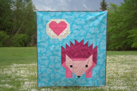 finished pinkalicious hazel hedgehog baby quilt