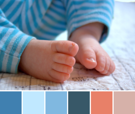 baby toes color palette turquoise peach
