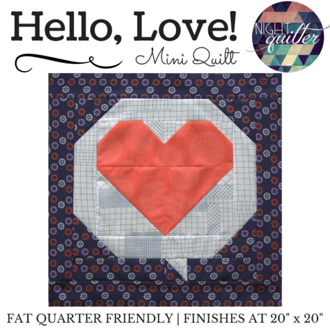 Hello Love mini quilt pattern