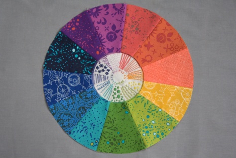 dropcloth color wheel rainbow quilt