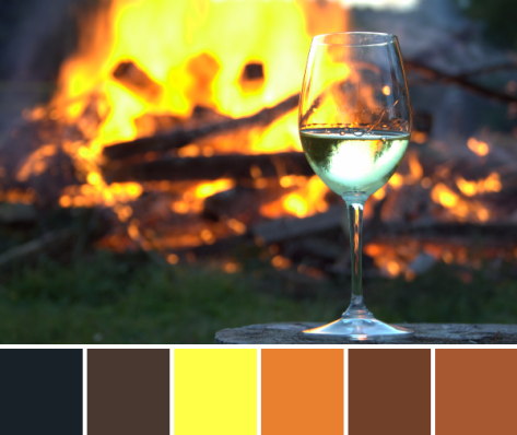 wine and bonfire color palette
