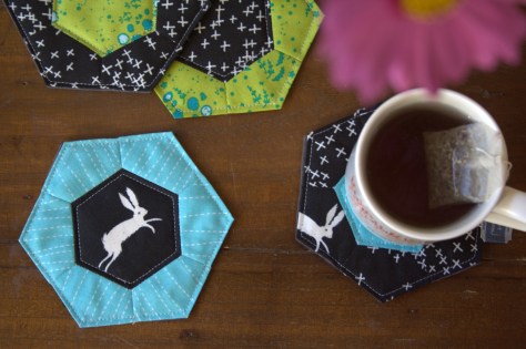 epp sizzix rose star hexi coasters