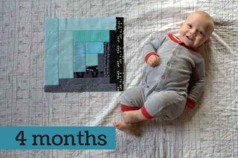 finn milestone quilt 4 months