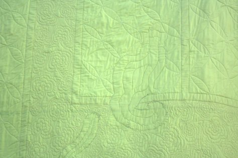lime green quilting detail