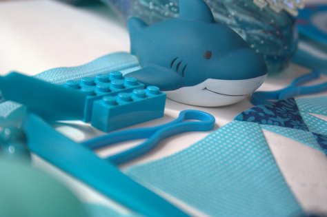 colour block challenge by gnomeangel turquoise shark