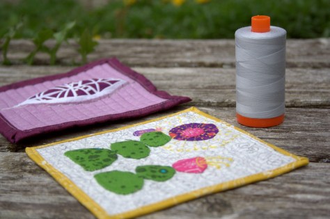 mini mini quilts with aurifil for scale