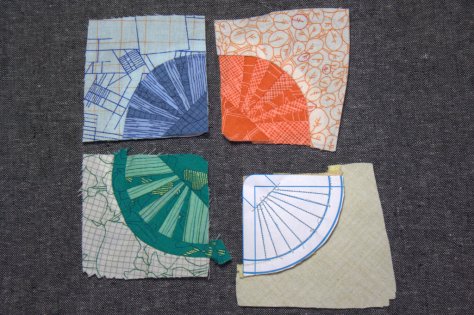 carolyn friedlander cyclic mini mini quilt progress