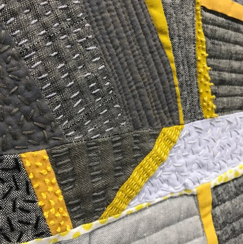 canary meets gold mine by stephanie ruyle spontaneousthreads quiltcon 2017