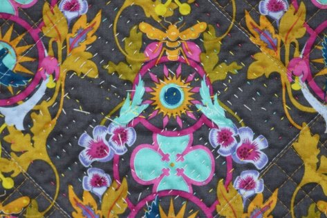 hand quilting detail back of quilt