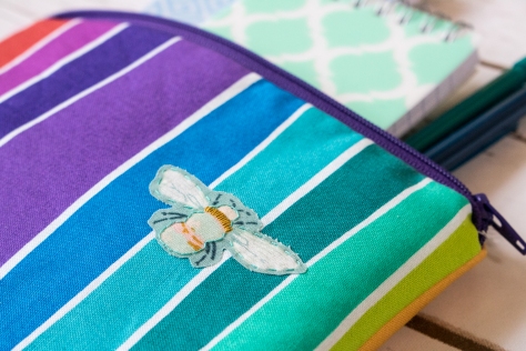 buzz bumble rainbow zip pouch