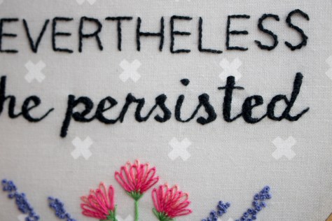 nevertheless she persisted embroidery hoop art of action
