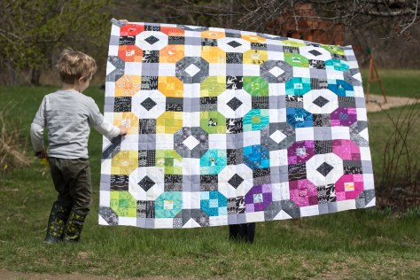 rainbow eye spy picnic plaid quilt flimsy finish 