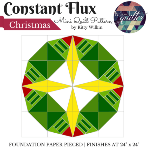 constant flux christmas bonus wreath quilting pattern