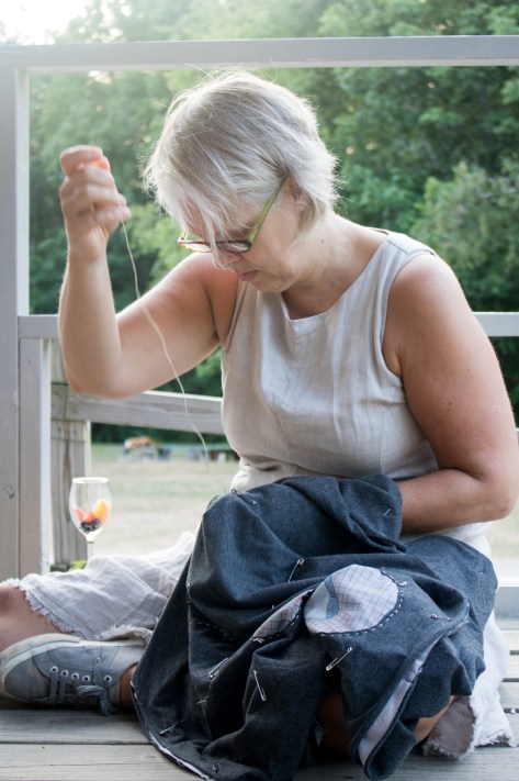 katherine doing her garment sewing thing