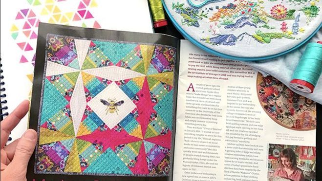 Modern Patchwork magazine nightquilter feature embroidery