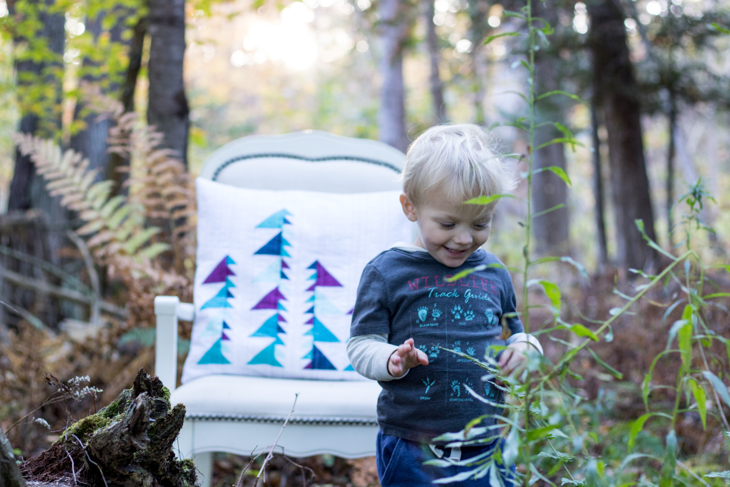 2 year old pillow photo shoot helper distraction