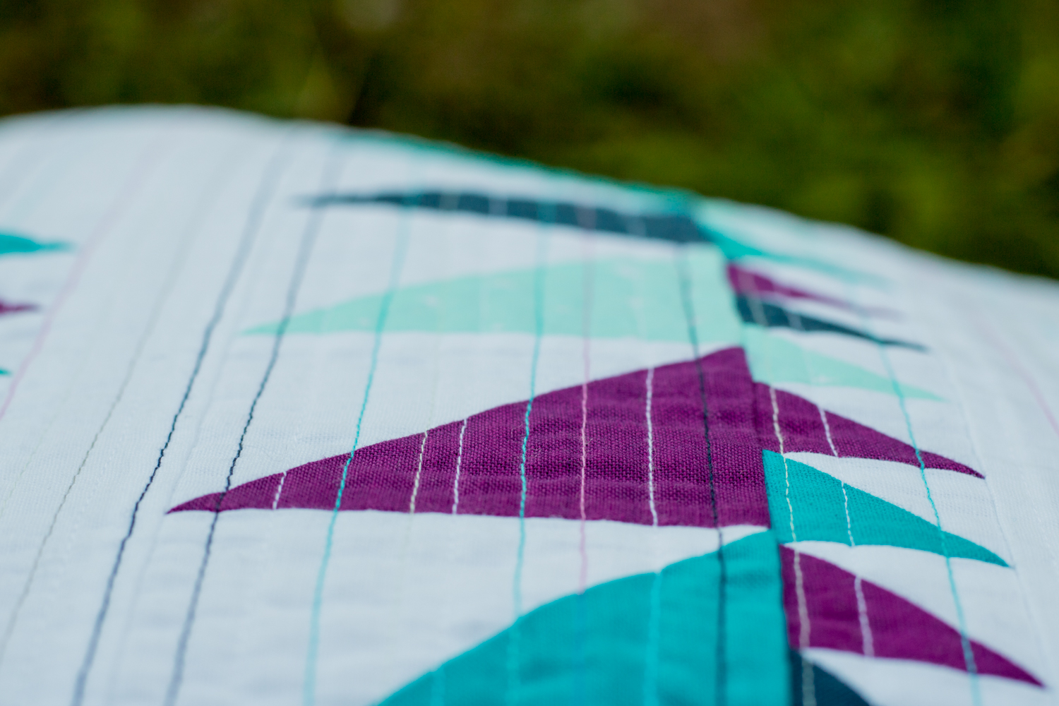dense quilting with aurifil thread glade pillow