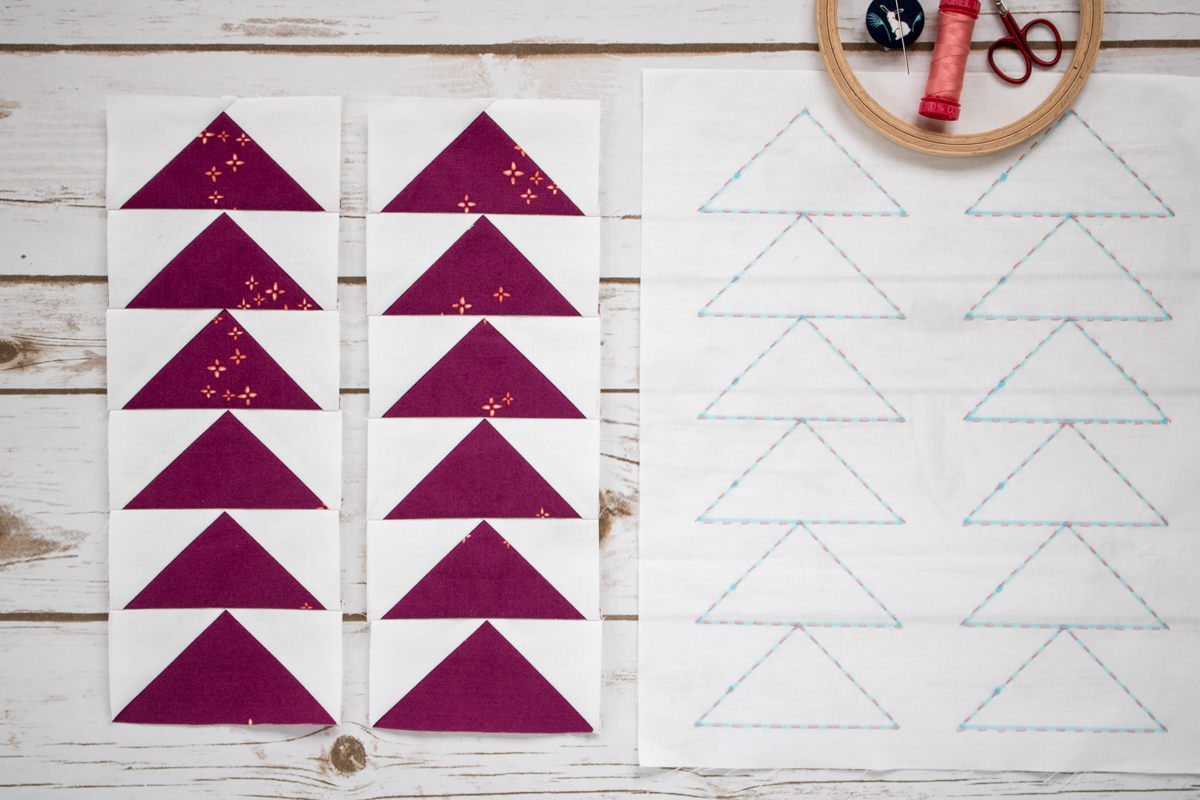 flying geese strips for table runner