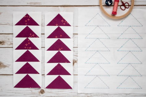 flying geese strips for table runner