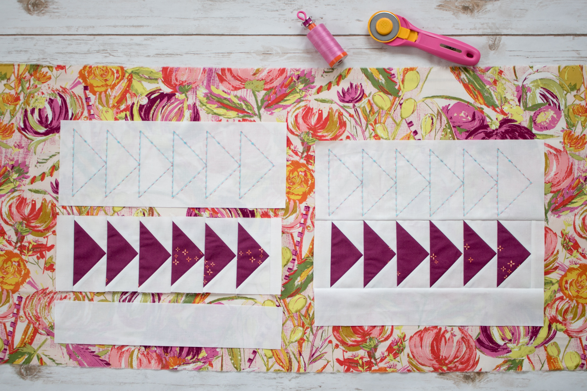 flying geese panel of table runner