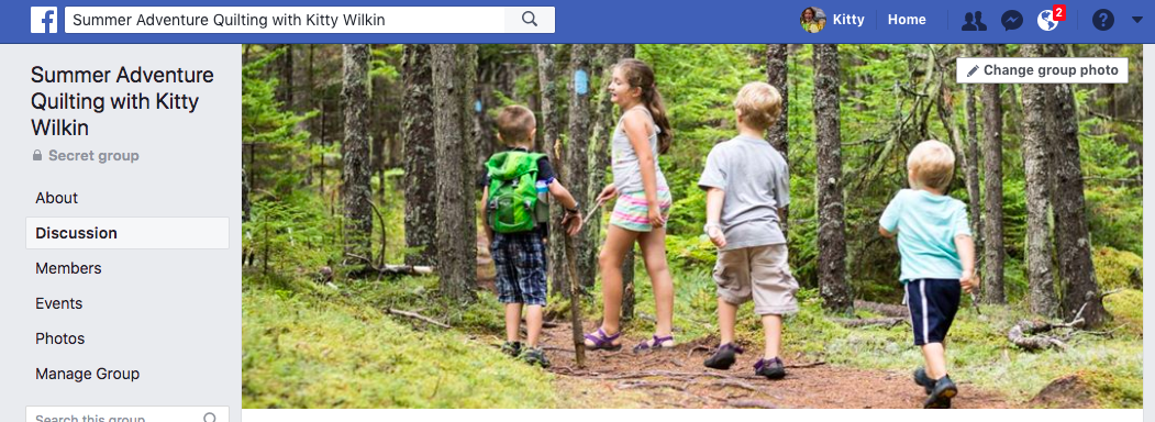 Summer Adventure Quilting with Kitty Wilkin on Facebook