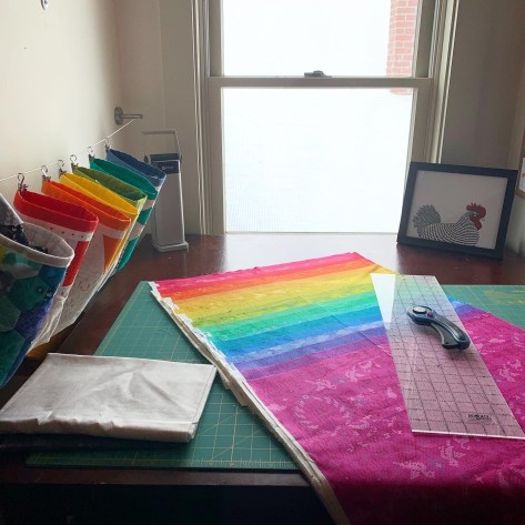 cutting table with skinny bins and alison glass